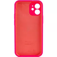 Чехол Silicone Case Full Camera Protective (AA) для Apple iPhone 12 mini (5.4") Розовый / Barbie pink