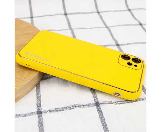 Кожаный чехол Xshield для Apple iPhone 12 mini (5.4") Желтый / Yellow