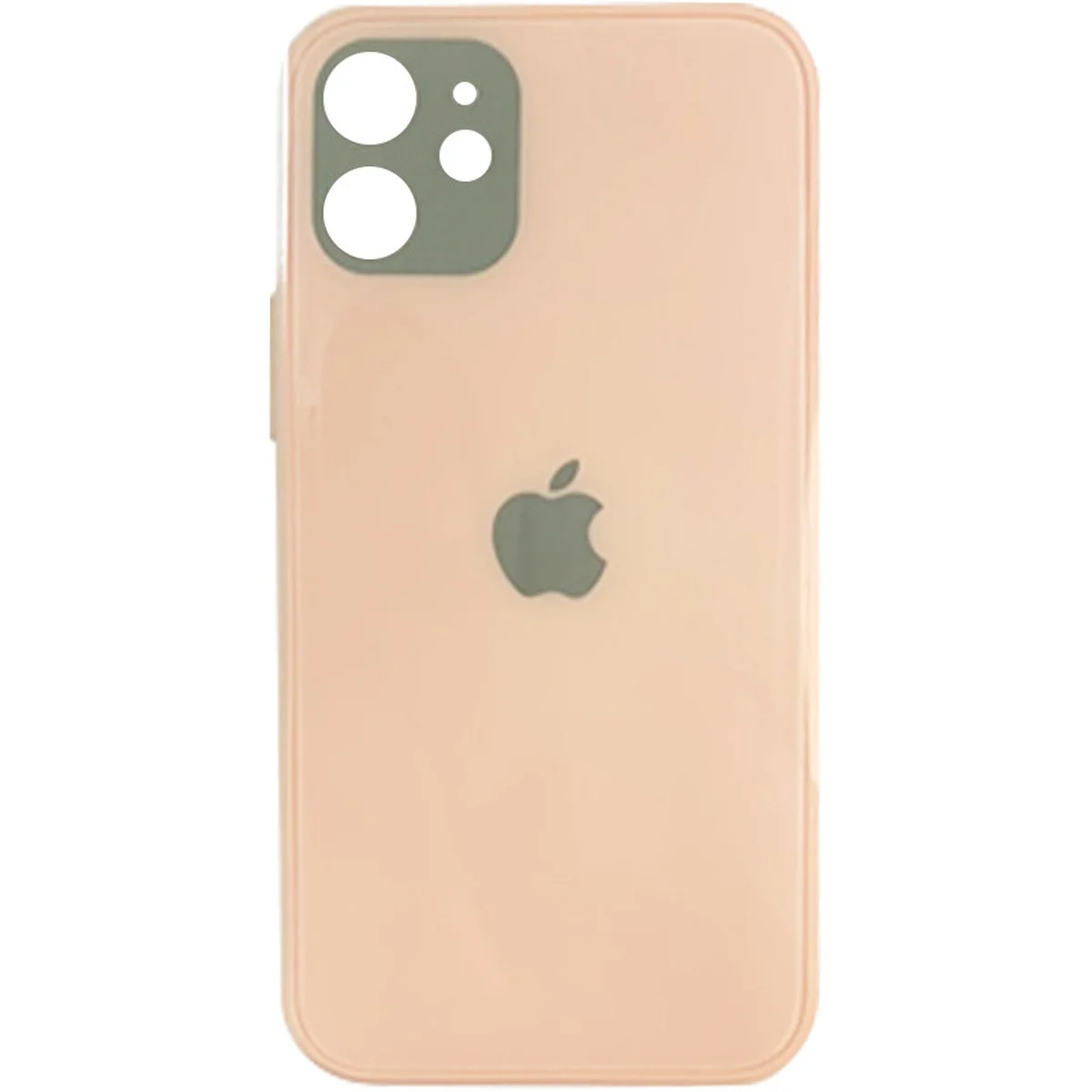TPU+Glass чехол GLOSSY Logo Full camera для Apple iPhone 12 mini (5.4") Розовый