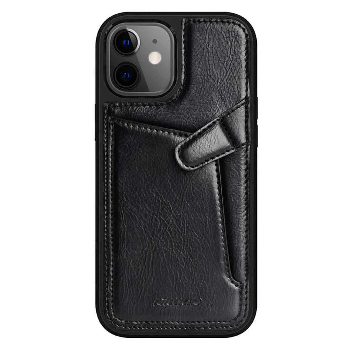 Кожаная накладка Nillkin Aoge (с карманом) для Apple iPhone 12 mini (5.4") Черный