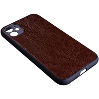 Кожаный чехол PU Retro classic для Apple iPhone 12 mini (5.4") Темно-коричневый