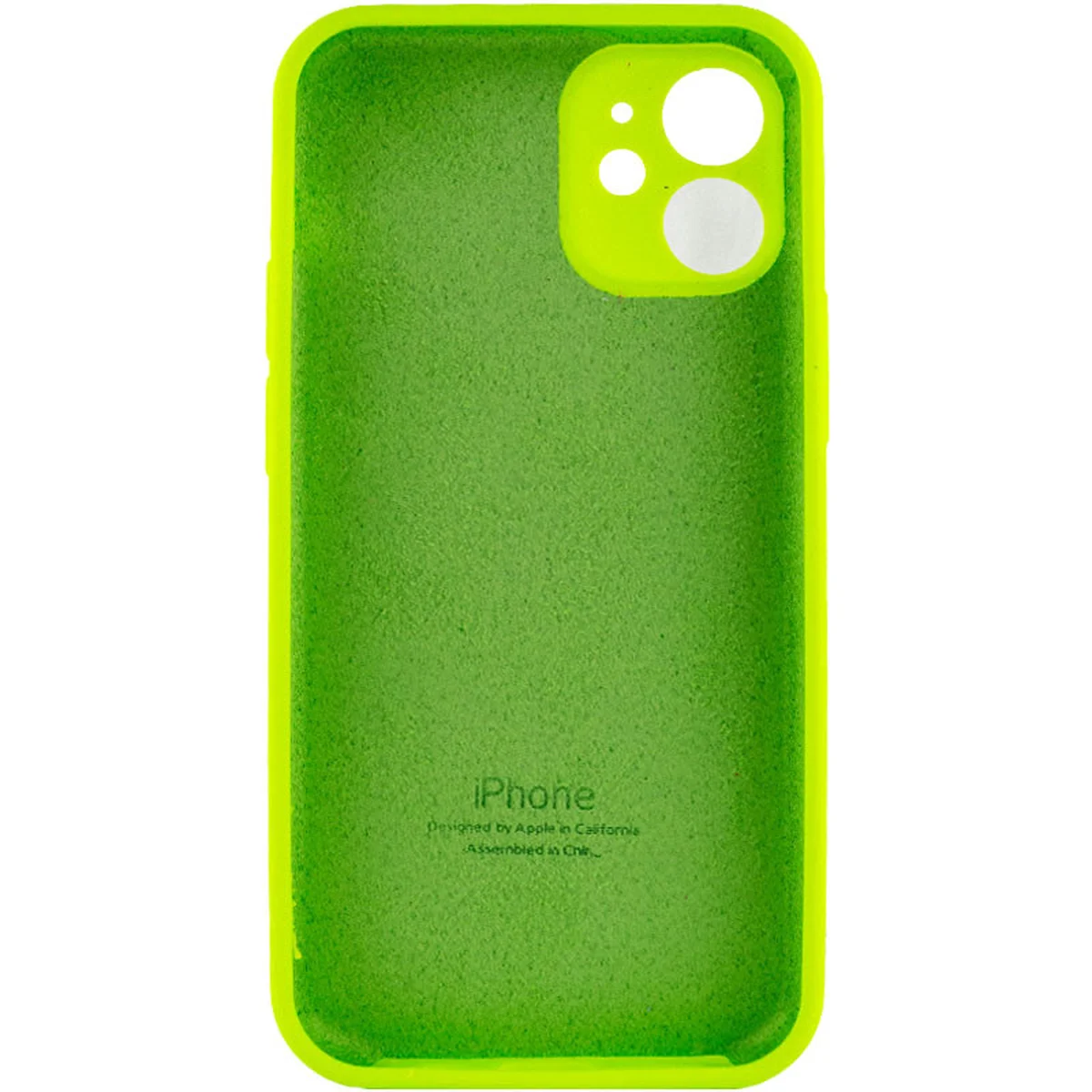 Чехол Silicone Case Full Camera Protective (AA) для Apple iPhone 12 mini (5.4") Салатовый / Neon green