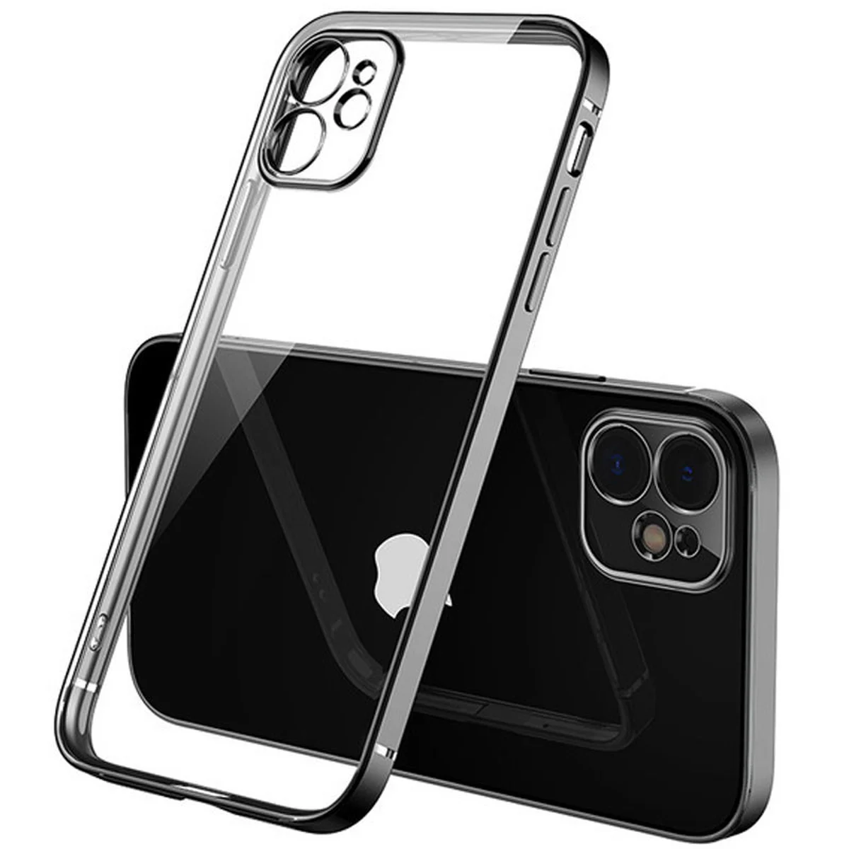 Прозрачный силиконовый чехол с глянцевой окантовкой для Apple iPhone 12 mini (5.4") Черный