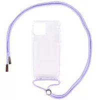 Чохол TPU Crossbody Transparent для Apple iPhone 12 mini (5.4 ") Бузковий