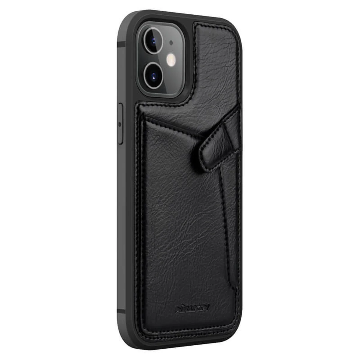Кожаная накладка Nillkin Aoge (с карманом) для Apple iPhone 12 mini (5.4") Черный