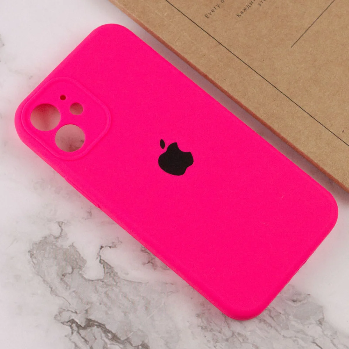 Чехол Silicone Case Full Camera Protective (AA) для Apple iPhone 12 mini (5.4") Розовый / Barbie pink