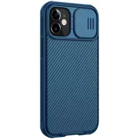 Карбонова накладка Nillkin Camshield (шторка на камеру) для Apple iPhone 12 mini (5.4 ") Синій / Blue