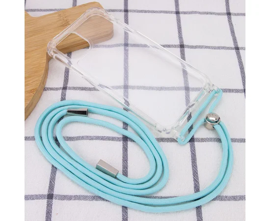Чохол TPU Crossbody Transparent для Apple iPhone 12 mini (5.4 ") Бірюзовий