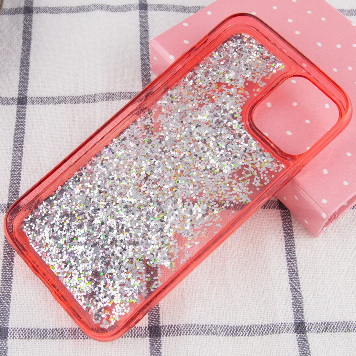 TPU+PC чехол Sparkle (glitter) для Apple iPhone 12 mini (5.4") Красный
