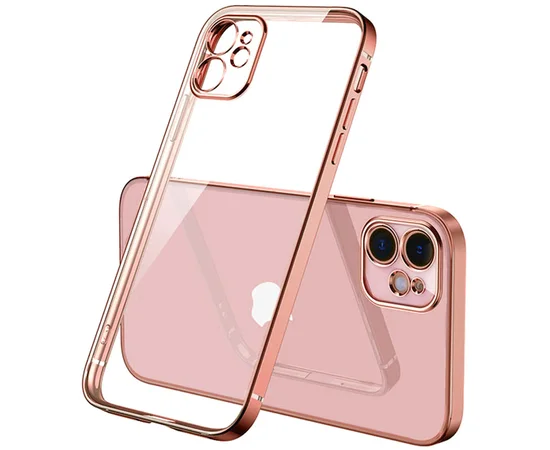 Прозрачный силиконовый чехол с глянцевой окантовкой для Apple iPhone 12 mini (5.4") Rose Gold