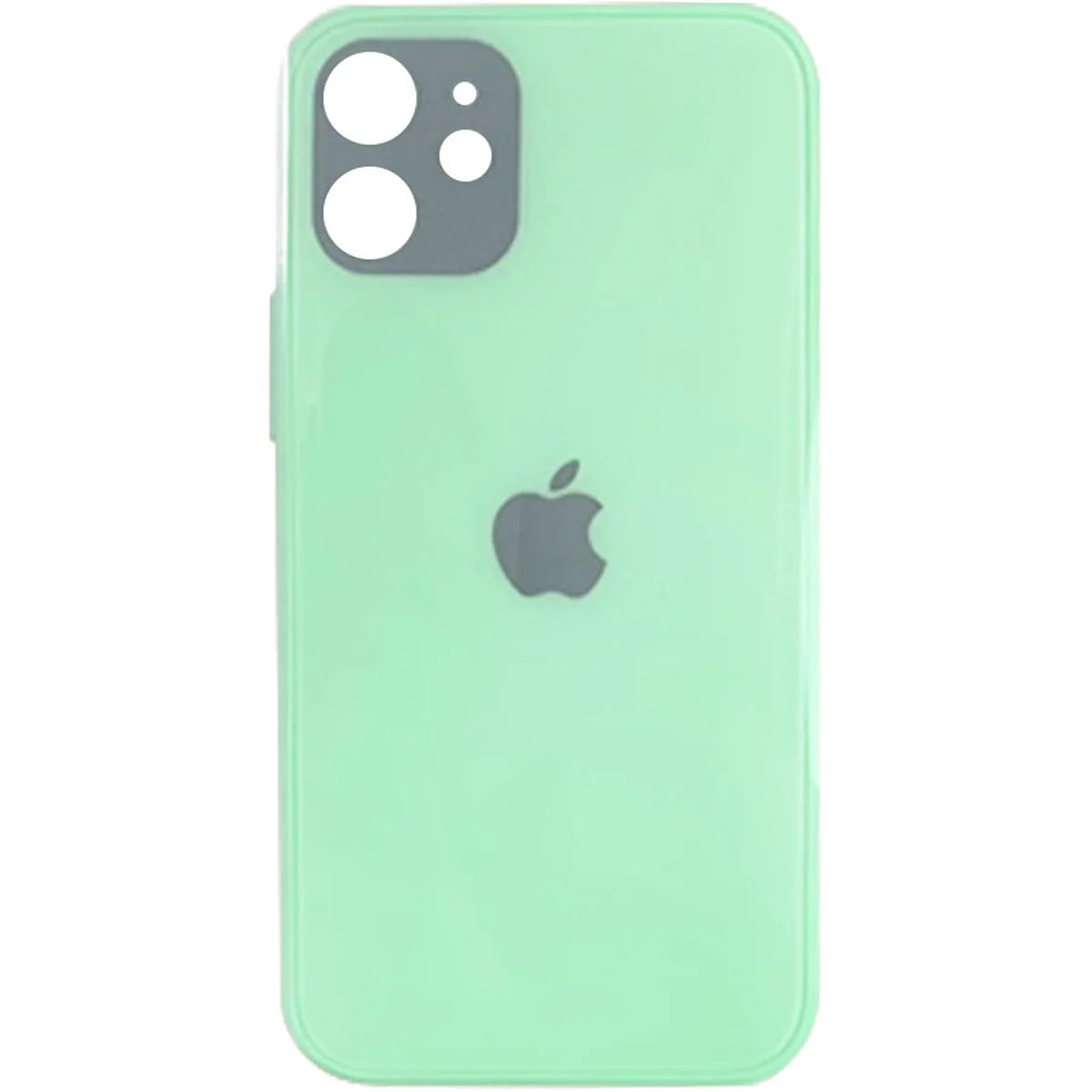 TPU+Glass чехол GLOSSY Logo Full camera для Apple iPhone 12 mini (5.4") Мятный