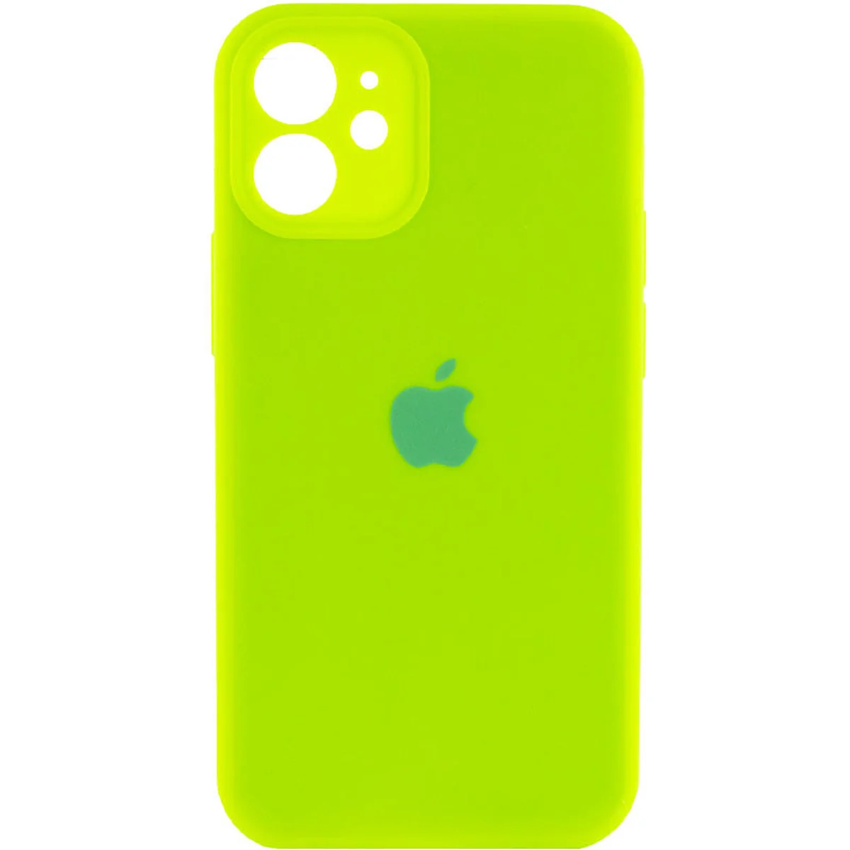 Чехол Silicone Case Full Camera Protective (AA) для Apple iPhone 12 mini (5.4") Салатовый / Neon green