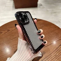 Силиконовый чехол "Carbon Fiber"  для Apple iPhone 13 Pro Max Черный