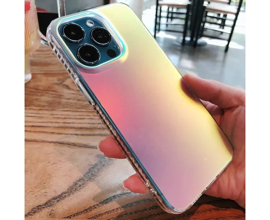 Силиконовый градиентный чехол "Laser Matte" Case для iPhone 14 Pro Max Белый