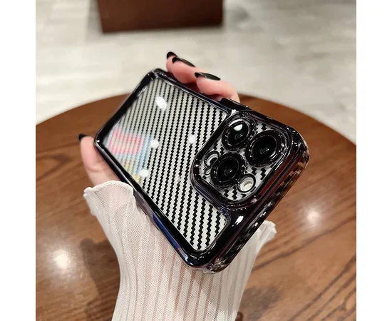 Силиконовый чехол "Carbon Fiber"  для Apple iPhone 11 Pro Max Черный