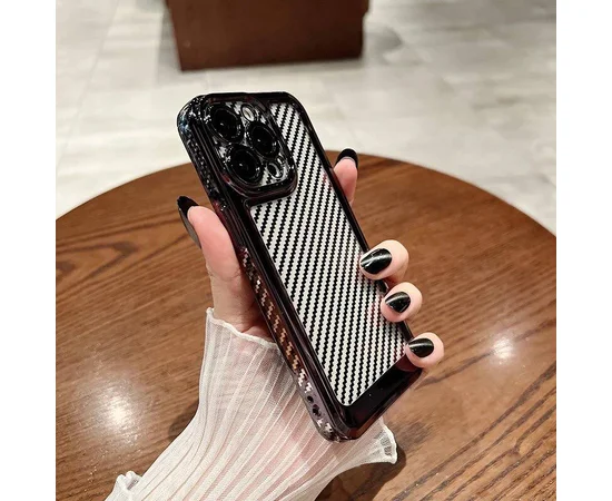 Силиконовый чехол "Carbon Fiber"  для Apple iPhone 11 Pro Max Черный