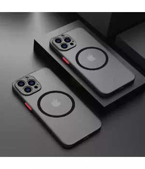 Силиконовый чехол "Armor Matte Cover" Case with MagSafe для iPhone 12 Pro Max Черный