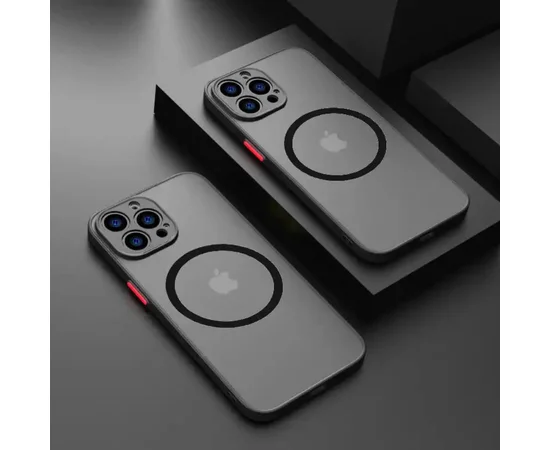 Силиконовый чехол "Armor Matte Cover" Case with MagSafe для iPhone 12 Pro Max Черный