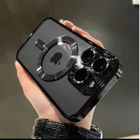 Силиконовый чехол "Transparent Plating" with MagSafe для Apple iPhone 15 Pro Черный