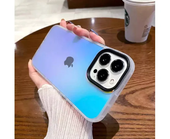 Силиконовый градиентный чехол "Laser Matte" Case для iPhone 13 Pro Max Черный