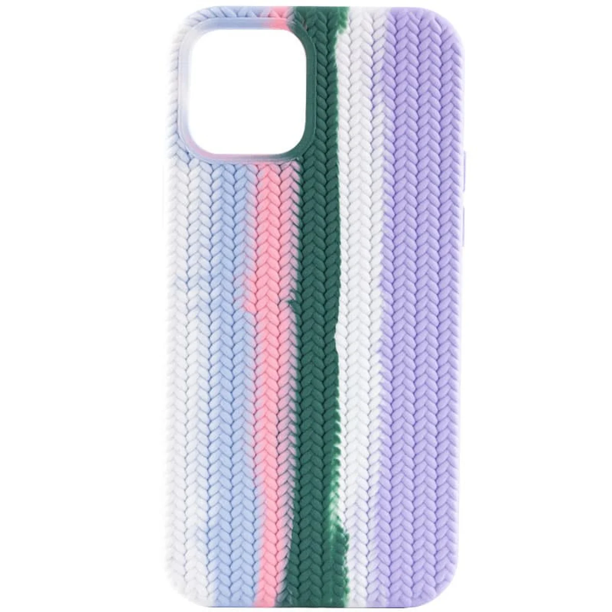 Чехол Silicone case Full Braided для Apple iPhone 12 Pro Max (6.7") Белый / Сиреневый