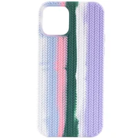 Чехол Silicone case Full Braided для Apple iPhone 12 Pro Max (6.7") Белый / Сиреневый