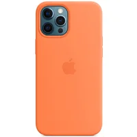 Чохол Silicone case (AAA) full with Magsafe для Apple iPhone 12 Pro Max (6.7 ") Помаранчевий / Kumquat
