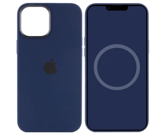 Чехол Silicone case (AAA) full with Magsafe and Animation для Apple iPhone 12 Pro Max (6.7") Синий / Navy blue