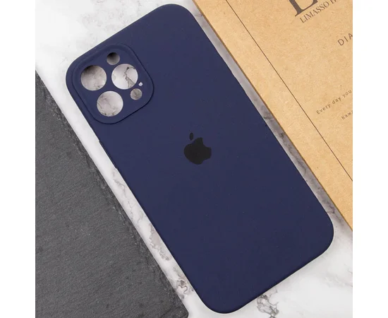Чехол Silicone Case Full Camera Protective (AA) для Apple iPhone 12 Pro Max (6.7") Темно-синий / Midnight blue
