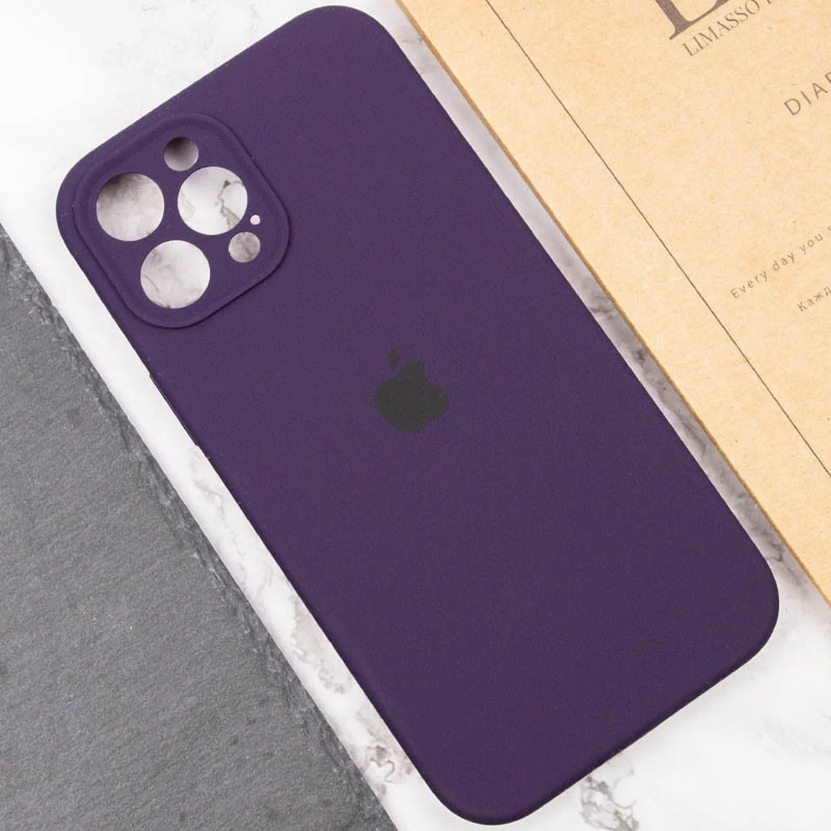 Чохол Silicone Case Full Camera Protective (AA) Apple iPhone 12 Pro Max (6.7") Фіолетовий / Elderberry / PVH