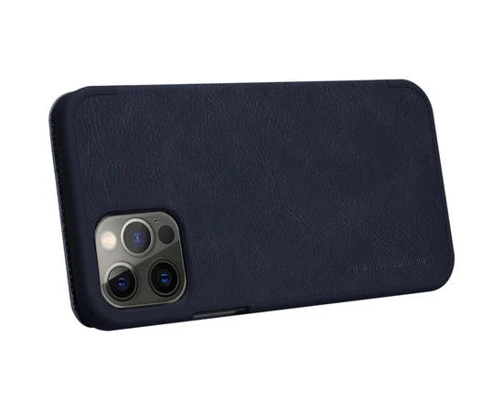 Кожаный чехол (книжка) Nillkin Qin Series для Apple iPhone 12 Pro Max (6.7") Синий
