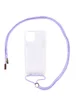 Чехол TPU Crossbody Transparent для Apple iPhone 12 Pro Max (6.7") Сиреневый