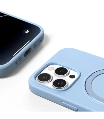 Чохол Silicone Case Full Protective with Ring для Apple iPhone 12 Pro Max (6.7") Blue