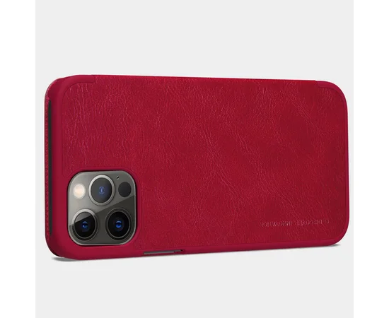 Кожаный чехол (книжка) Nillkin Qin Series для Apple iPhone 12 Pro Max (6.7") Красный