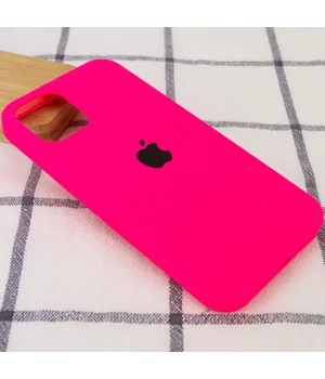 Чехол Silicone Case Full Protective (AA) для Apple iPhone 12 Pro Max (6.7") Розовый / Barbie pink