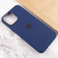 Чехол Silicone case (AAA) full with Magsafe and Animation для Apple iPhone 12 Pro Max (6.7") Синий / Navy blue