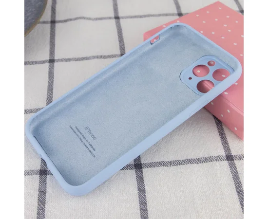 Чехол Silicone Case Full Camera Protective (AA) для Apple iPhone 12 Pro Max (6.7") Голубой / Lilac Blue / PVH