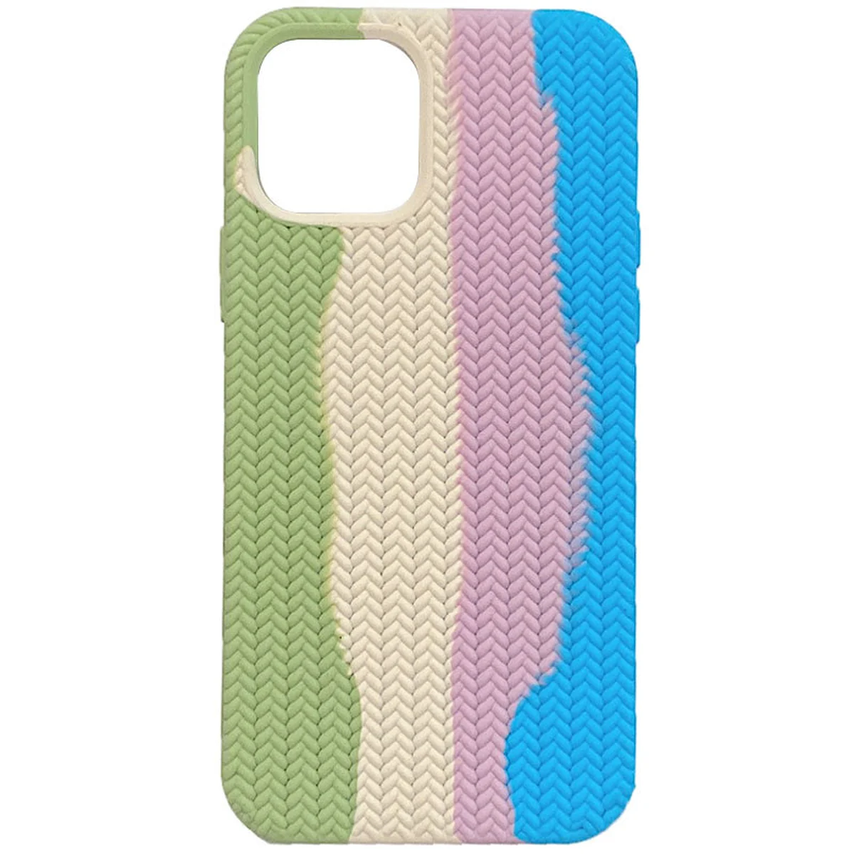 Чехол Silicone case Full Braided для Apple iPhone 12 Pro Max (6.7") Мятный / Голубой