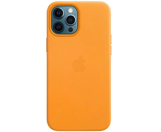 Кожаный чехол Leather Case (AAA) with MagSafe and Animation для Apple iPhone 12 Pro Max (6.7") California Poppy