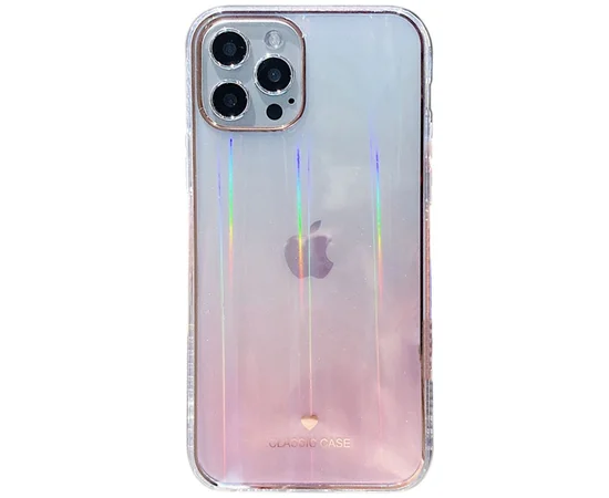 TPU+Glass чехол Aurora Classic для Apple iPhone 12 Pro Max (6.7") Розовый