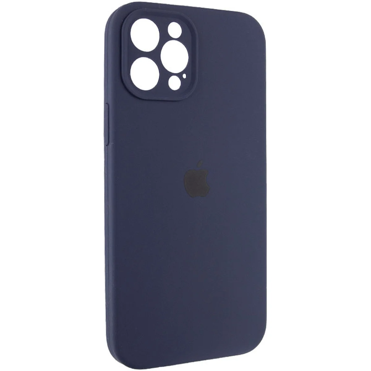 Чехол Silicone Case Full Camera Protective (AA) для Apple iPhone 12 Pro Max (6.7") Темно-синий / Midnight blue / PVH