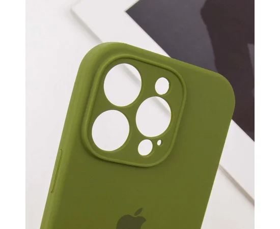 Чехол Silicone Case Full Camera Protective (AA) для Apple iPhone 12 Pro Max (6.7") Зеленый / Dark Olive / PVH