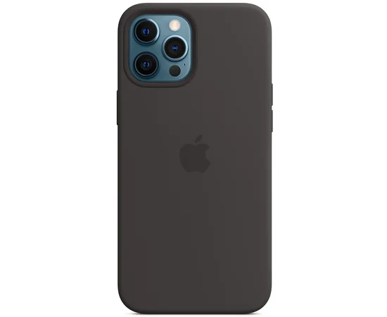 Чохол Silicone case (AAA) full with Magsafe and Animation для Apple iPhone 12 Pro Max (6.7 ") Чорний / Black