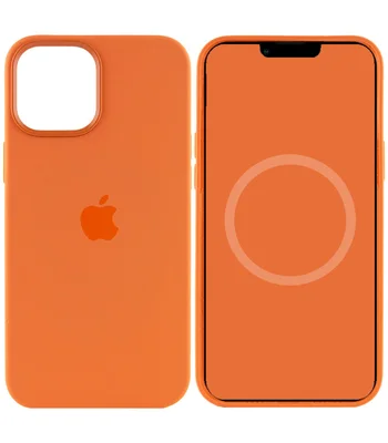 Чехол Silicone case (AAA) full with Magsafe and Animation для Apple iPhone 12 Pro Max (6.7") Оранжевый / Kumquat