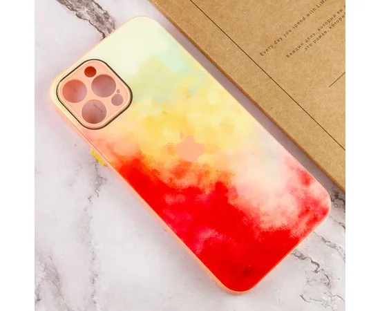 Чехол TPU+Glass Impasto abstract для Apple iPhone 12 Pro Max (6.7") Red yellow