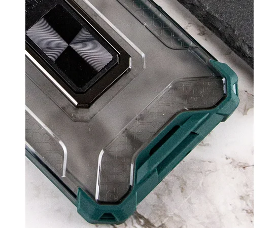 Ударопрочный чехол Transformer CrystalRing для Apple iPhone 12 Pro Max (6.7") Темно-зеленый