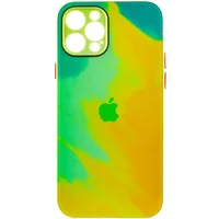 Чохол TPU+Glass Impasto abstract для Apple iPhone 12 Pro Max (6.7") Yellow green