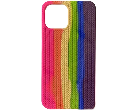 Чехол Silicone case Full Braided для Apple iPhone 12 Pro Max (6.7") Розовый / Фиолетовый