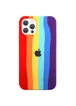 Чехол Silicone case Full Rainbow для Apple iPhone 12 Pro Max (6.7") Красный / Фиолетовый