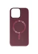 Кожаный чехол Bonbon Leather Metal Style with MagSafe для Apple iPhone 12 Pro Max (6.7") Бордовый / Plum